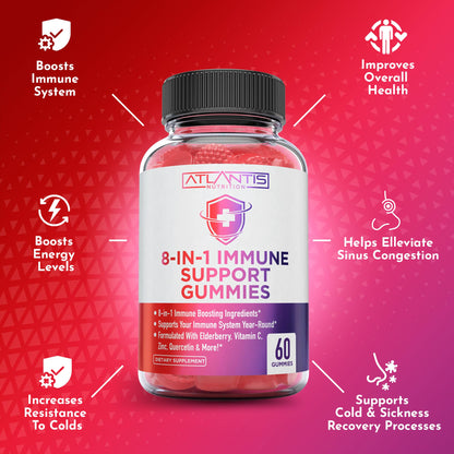 Atlantis Nutrition 8-in-1 Immune Gummies with Elderberry | Immune Support