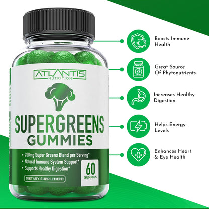 Atlantis Nutrition Supergreens Gummies - Immunity Support (60 ct)