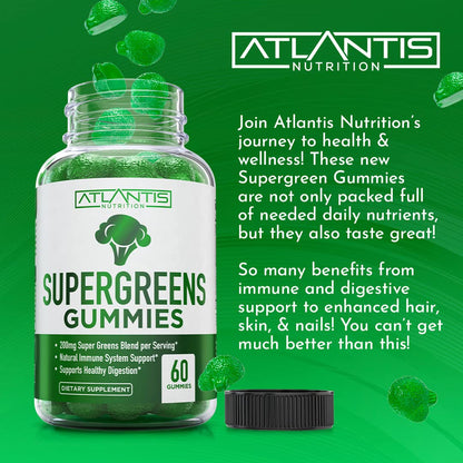 Atlantis Nutrition Supergreens Gummies - Immunity Support (60 ct)