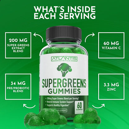 Atlantis Nutrition Supergreens Gummies - Immunity Support (60 ct)