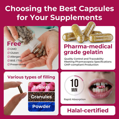 ATLEMISME Empty Gelatin Capsules Size 000 – 1000 Count | DIY Capsule Filling