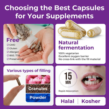 ATLEMISME Pullulan Empty Capsules Size 0 – Vegan, 100 Count