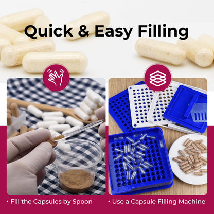 ATLEMISME Empty Gelatin Capsules Size 000 – 1000 Count | DIY Capsule Filling