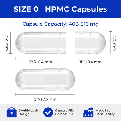 ATLEMISME Empty Vegan Capsules Size 0 - 100 Count | DIY Veggie Capsule Filling (2 Micro Lab Spoons)