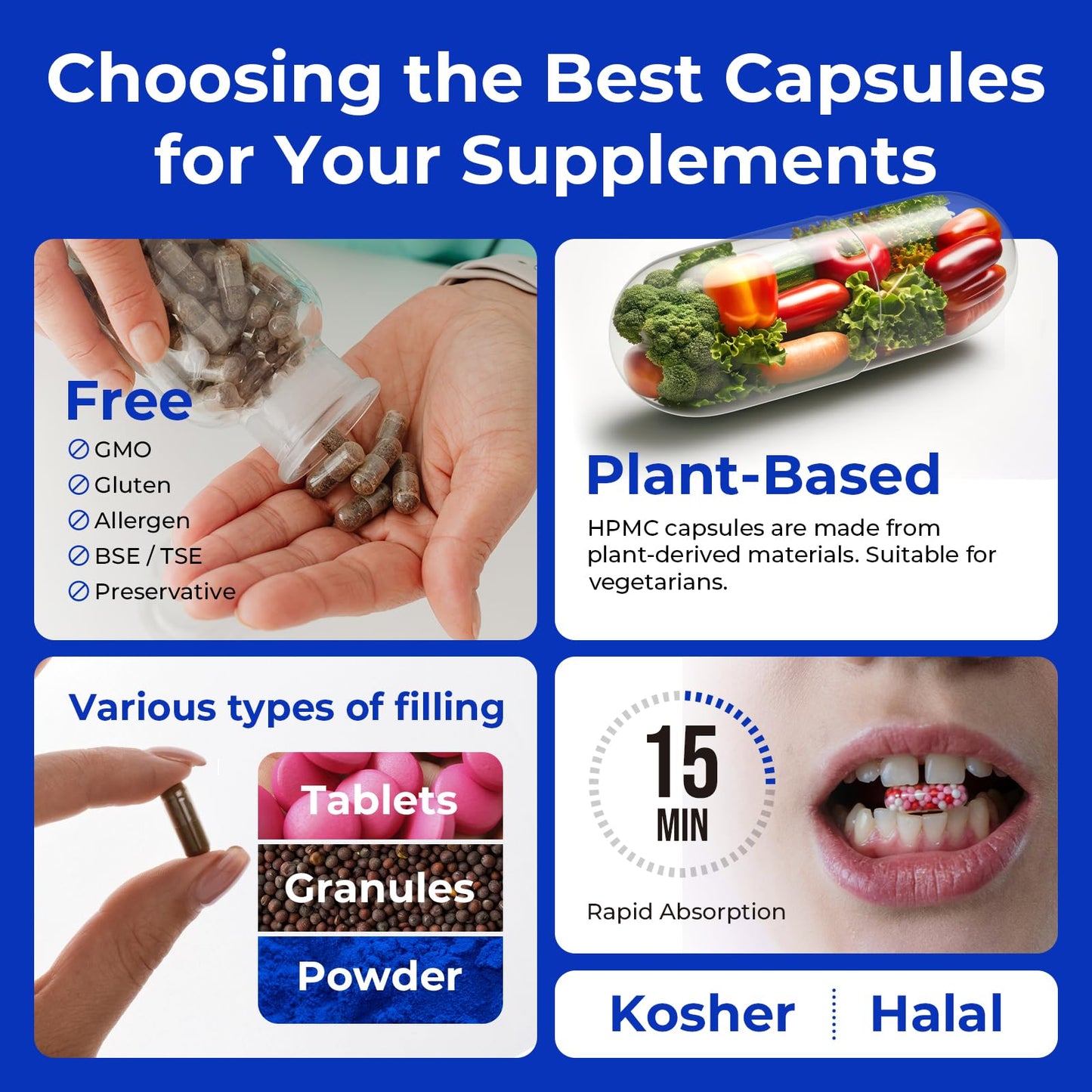 ATLEMISME Empty Vegan Capsules Size 0 - 100 Count | DIY Veggie Capsule Filling (2 Micro Lab Spoons)