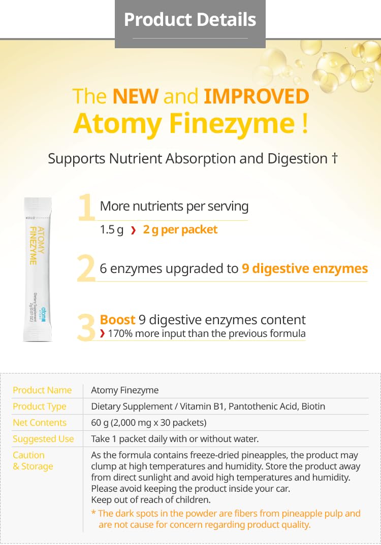 Atomy Finezyme Pineapple Fermentation Digestive Enzymes – 30 Packets