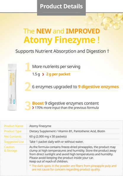 Atomy Finezyme Pineapple Fermentation Digestive Enzymes – 30 Packets