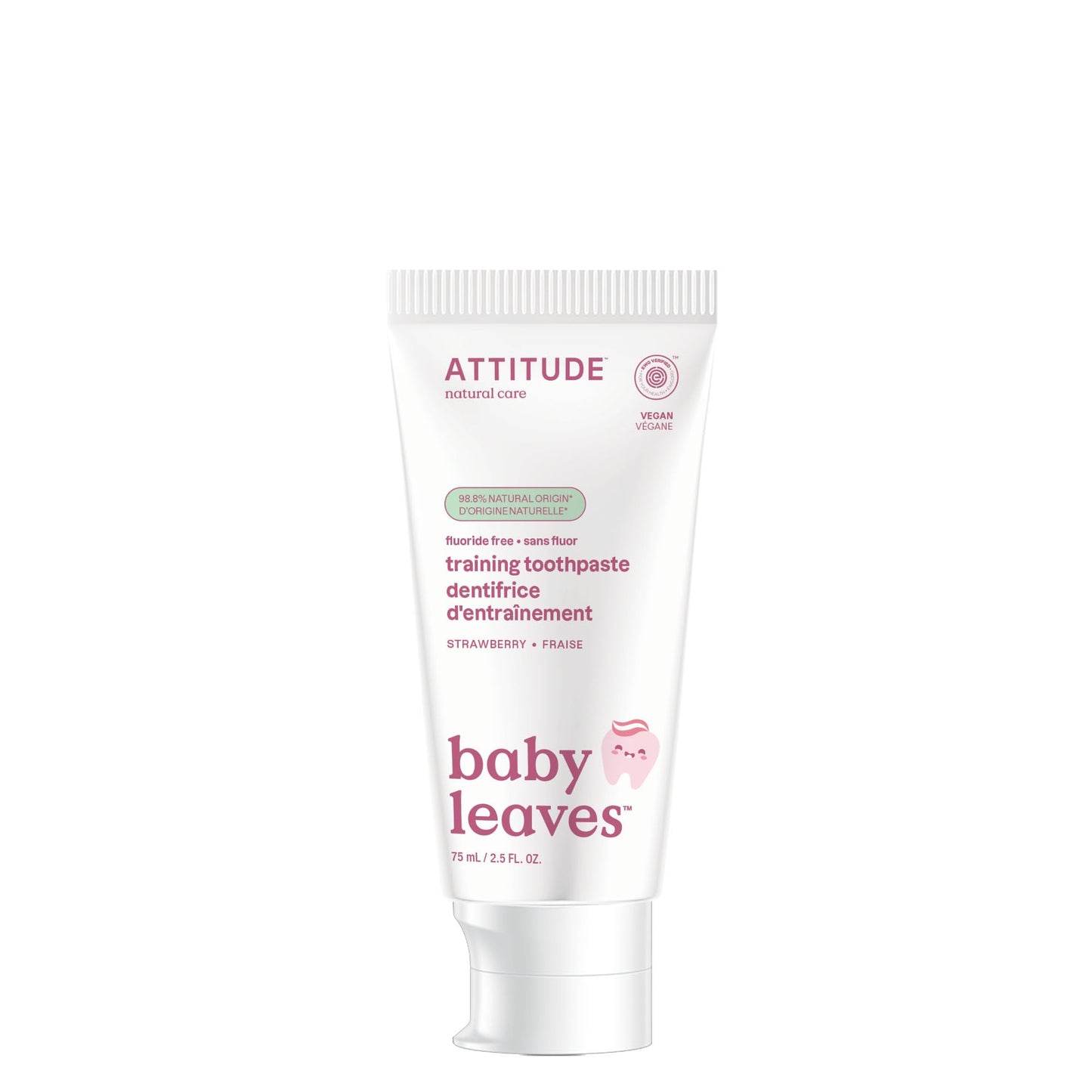 ATTITUDE Baby Training Toothpaste – Strawberry, Fluoride-Free, EWG Verified, Vegan