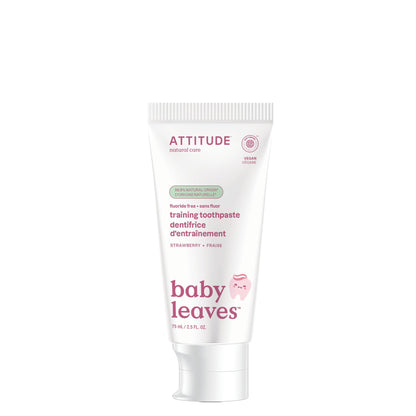 ATTITUDE Baby Training Toothpaste – Strawberry, Fluoride-Free, EWG Verified, Vegan