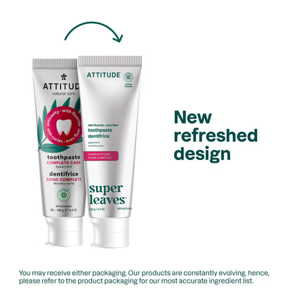 ATTITUDE Complete Care Toothpaste with Fluoride | Spearmint, Vegan & Cruelty-Free