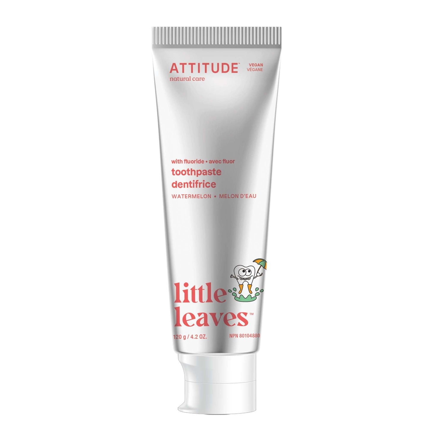 ATTITUDE Fluoride Toothpaste – Vegan, Cruelty-Free, Sugar-Free, Watermelon 4.2 oz