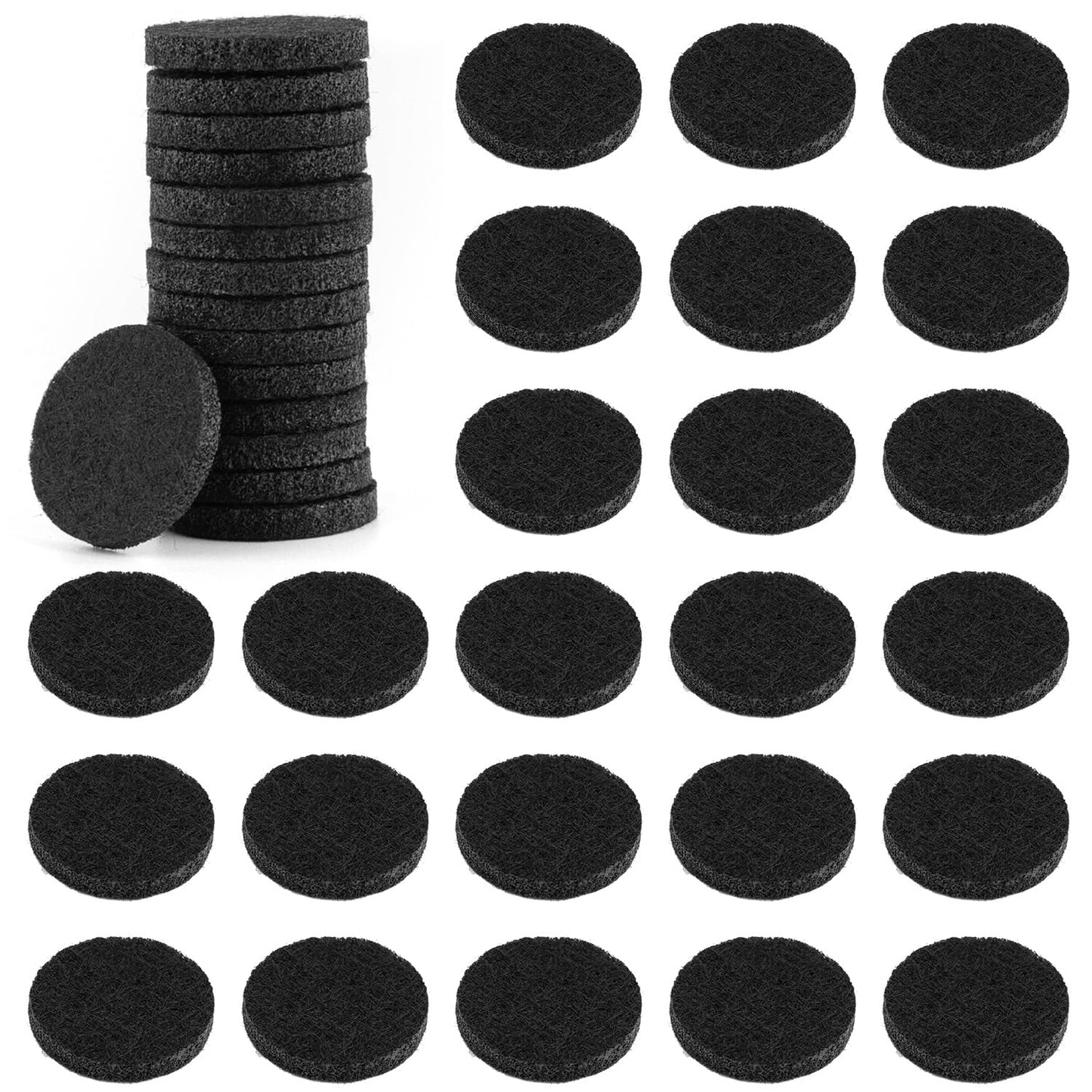 AUEAR 100 Pack Black 22mm Replacement Felt Pads for Essential Oil Diffuser | Refill Pads
