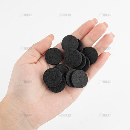 AUEAR 100 Pack Black 22mm Replacement Felt Pads for Essential Oil Diffuser | Refill Pads