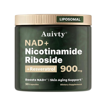 Auivty NAD+ Nicotinamide Riboside with Resveratrol – Liposomal, 900mg, 90 Capsules