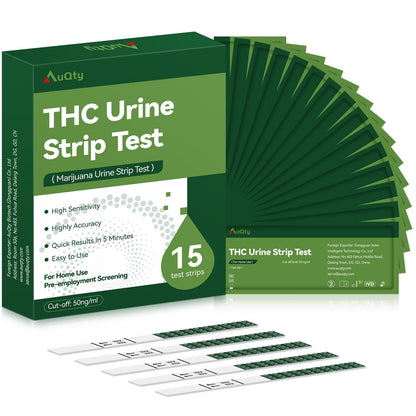 AuQty THC Home Drug Test Kit – 50 ng/mL Cutoff, 15 Count