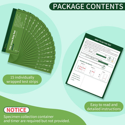 AuQty THC Home Drug Test Kit – 50 ng/mL Cutoff, 15 Count