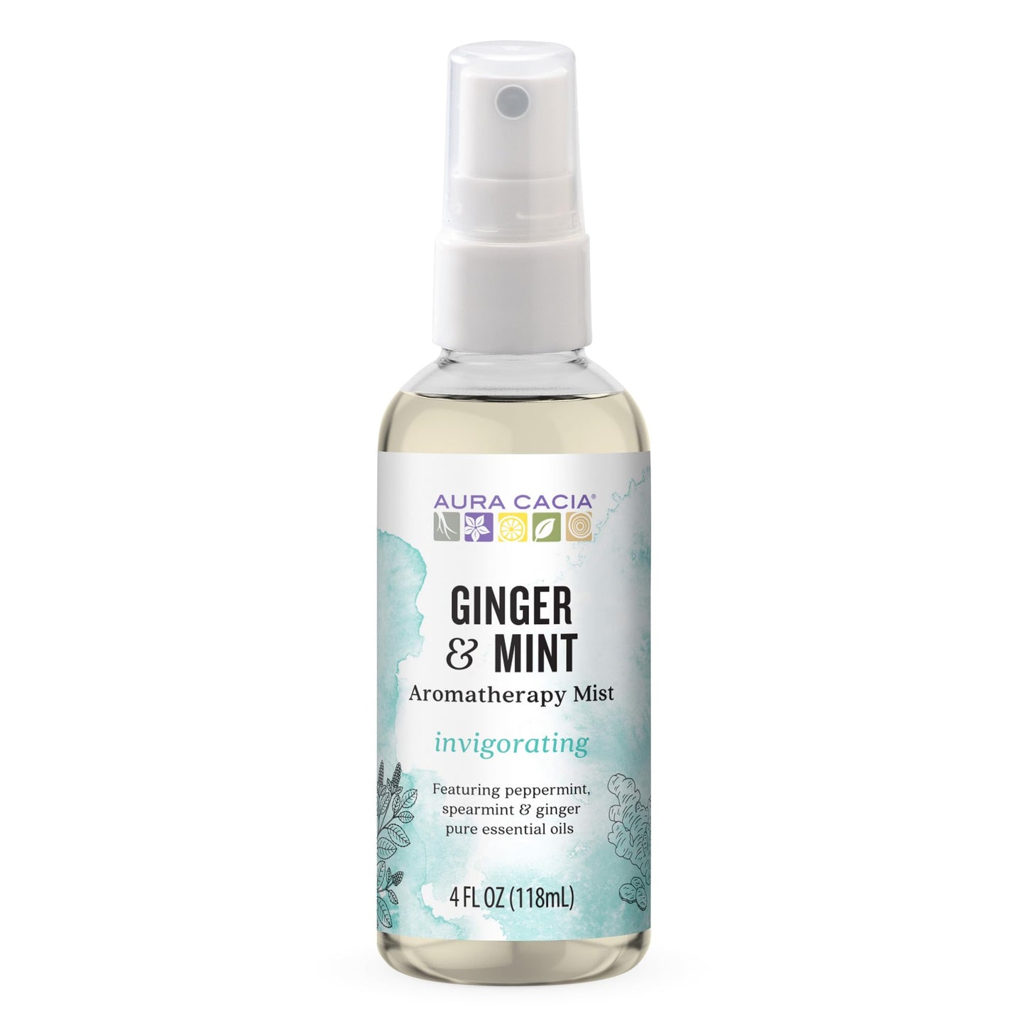 Aura Cacia Aromatherapy Mist Ginger Mint - 4 fl oz