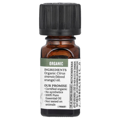 Aura Cacia Organic Blood Orange Essential Oil 0.25 oz – Cold-Pressed from Italian Blood Oranges