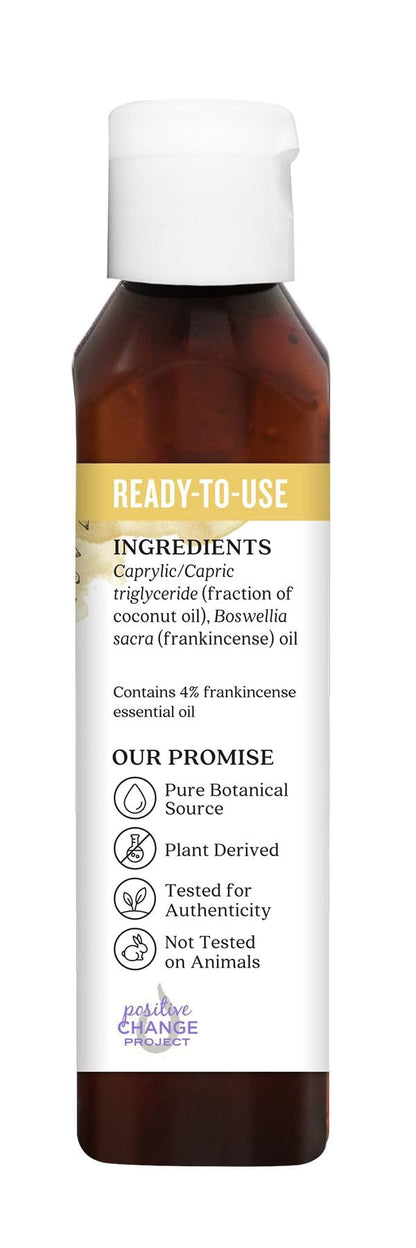 Aura Cacia Ready-to-Use Frankincense Essential Oil in Fractionated Coconut Oil – 4 fl oz | GC/MS Tested