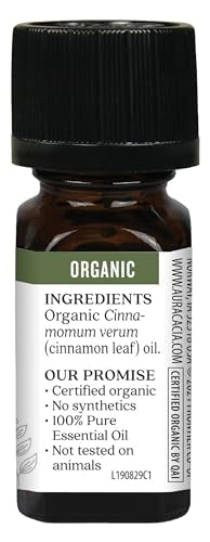 Aura Cacia Organic Cinnamon Leaf Essential Oil, 0.25 oz | Organic Cinnamon Leaf Oil