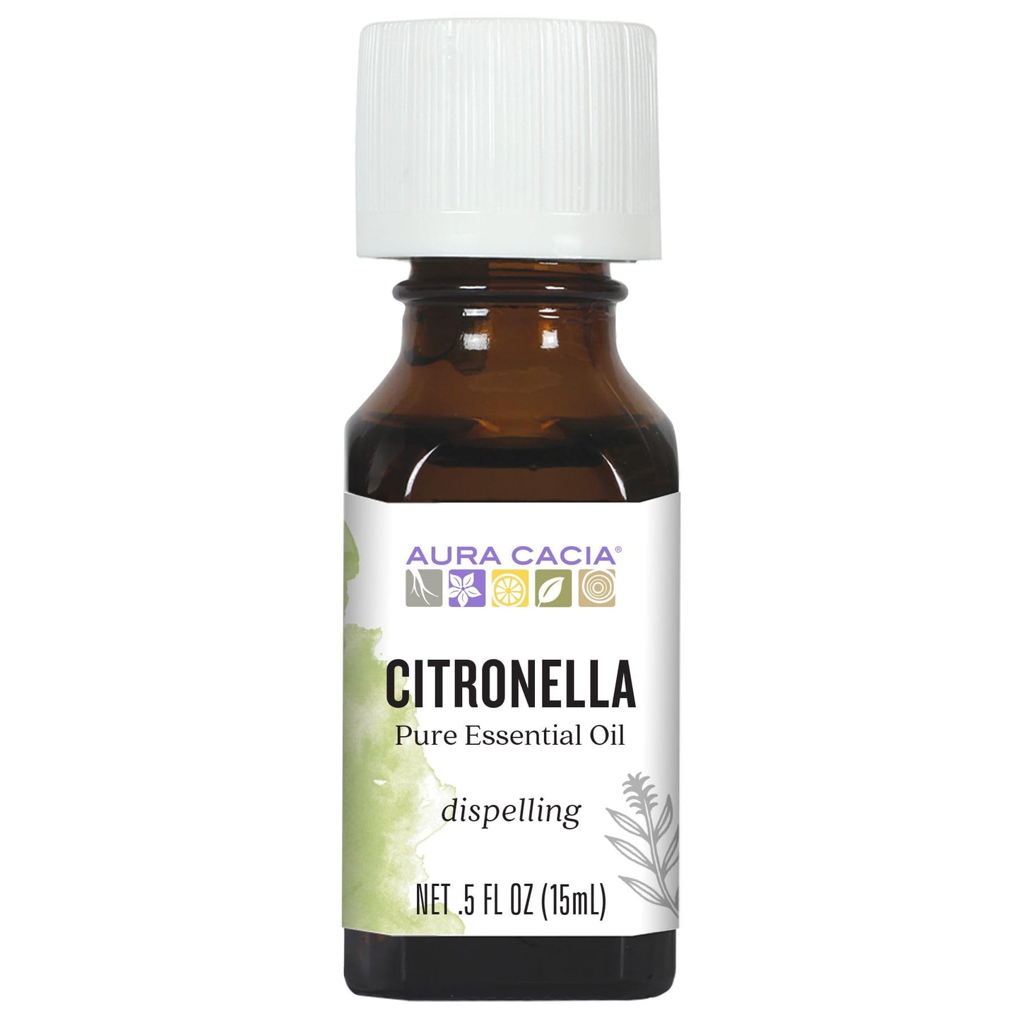 Aura Cacia Pure Essential Oil Citronella Java 0.5 oz – 6 Per Case