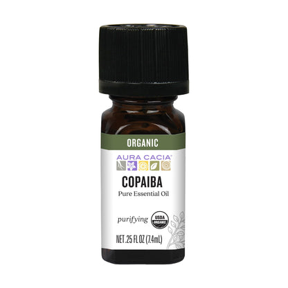 Aura Cacia Organic Copaiba Essential Oil – 0.25 oz | Purifying Woody Aroma