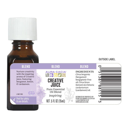 Aura Cacia Creative Juice Essential Oil Blend – 0.5 fl oz for Focus & Creativity