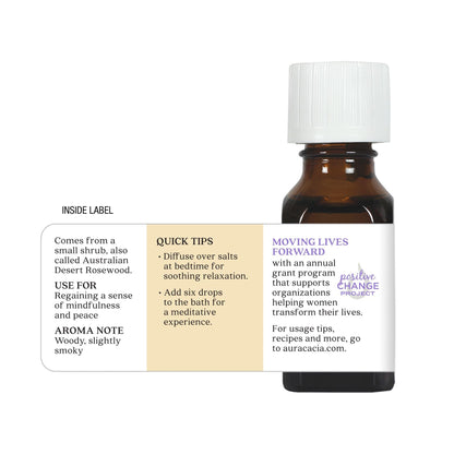 Aura Cacia Buddha Wood Essential Oil in Jojoba Oil | GC/MS Tested for Purity | 0.5 fl oz