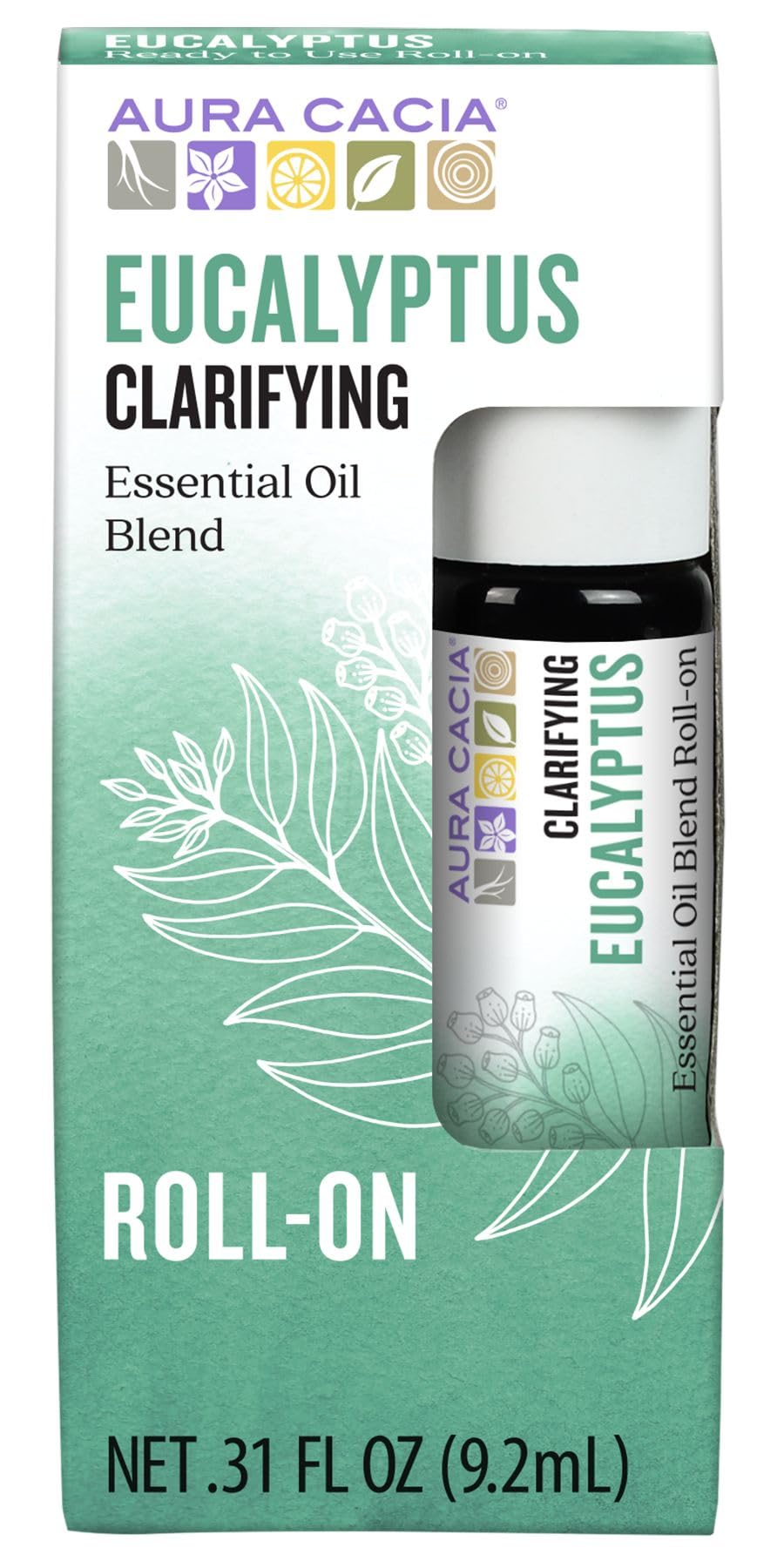 Aura Cacia Eucalyptus Roll-On | GC/MS Tested for Purity | 9.2 ml