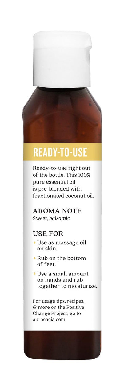 Aura Cacia Ready-to-Use Frankincense Essential Oil in Fractionated Coconut Oil – 4 fl oz | GC/MS Tested