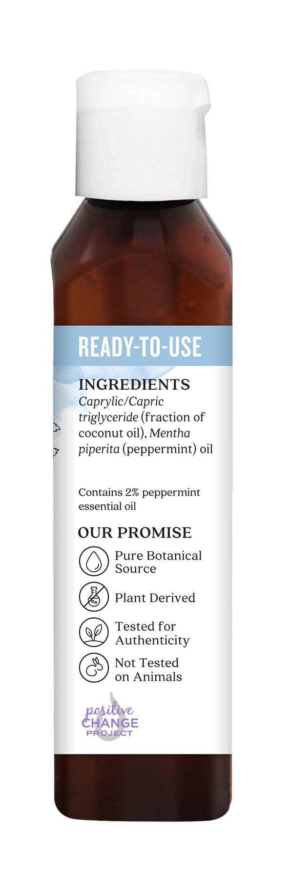 Aura Cacia Ready-to-Use Peppermint Essential Oil in Fractionated Coconut Oil – 4 oz | GC/MS Tested for Purity