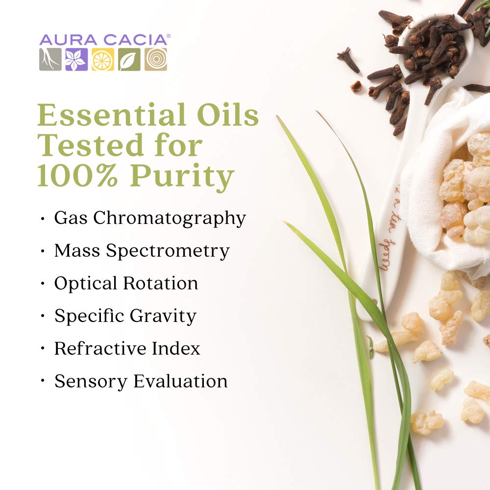 Aura Cacia 100% Pure Peppermint Essential Oil | GC/MS Tested | 4 fl oz | Mentha piperita