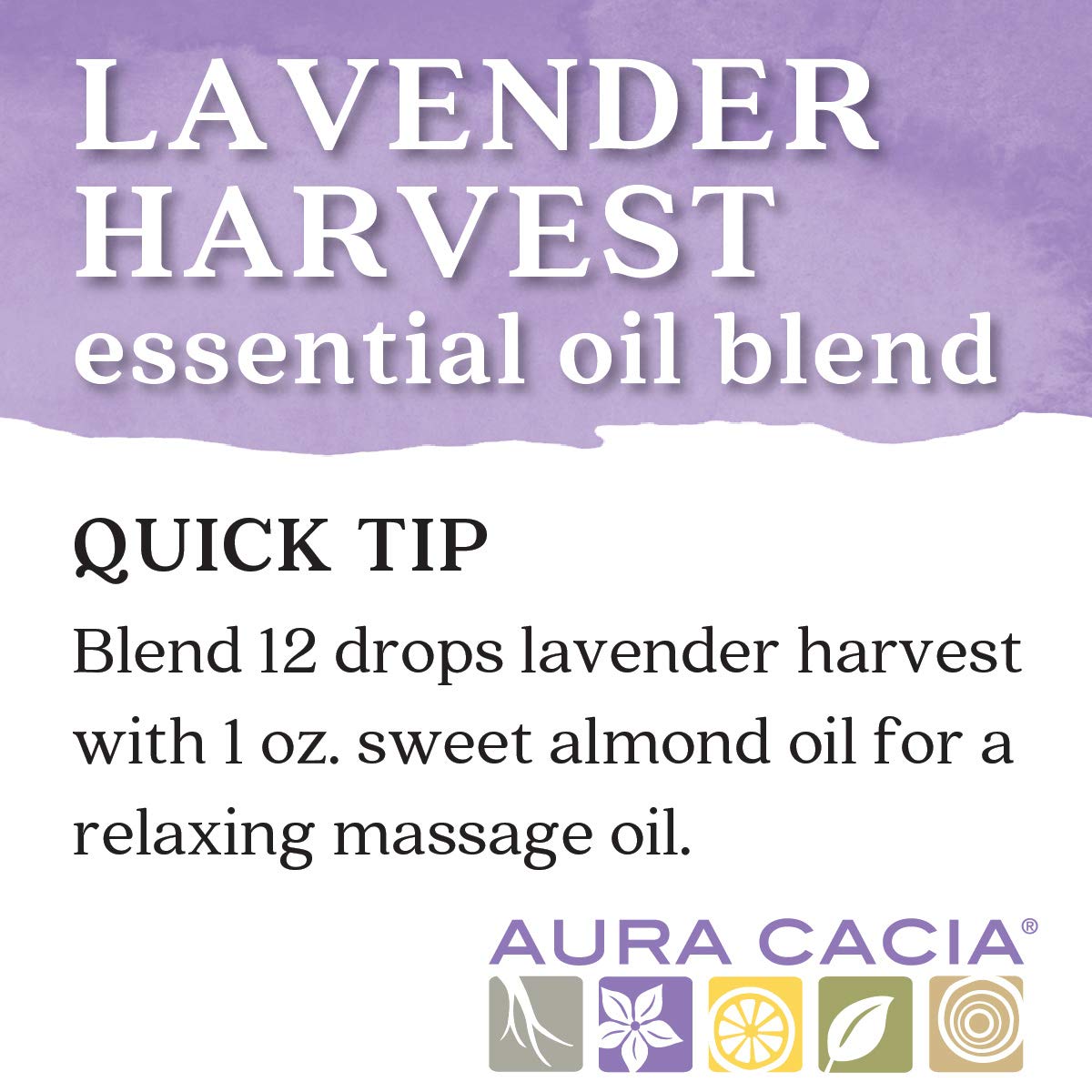 Aura Cacia Lavender Harvest Pure Essential Oil Blend 0.5 oz