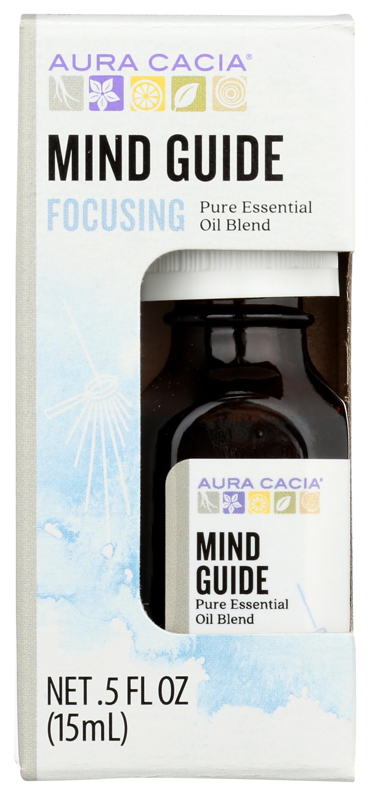 Aura Cacia Mind Guide Focusing Pure Essential Oil Blend, 0.5 Oz