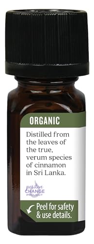 Aura Cacia Organic Cinnamon Leaf Essential Oil, 0.25 oz | Organic Cinnamon Leaf Oil