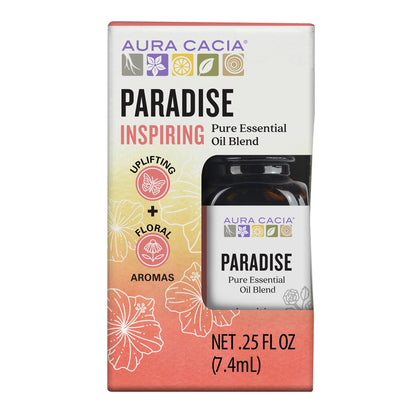 Aura Cacia Paradise Essential Oil Blend – Light Aroma, 0.25 Fl Oz | No Synthetic Fragrances