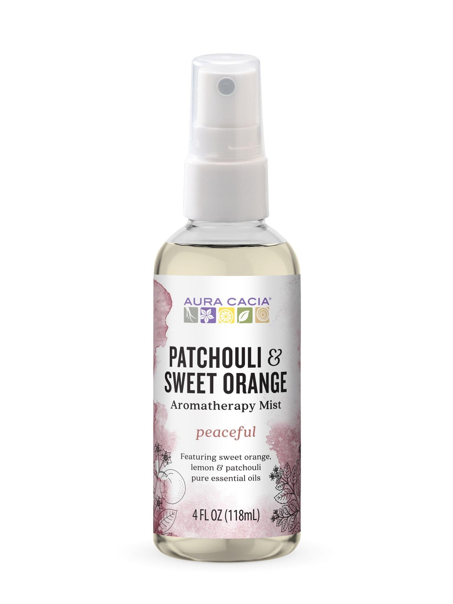 Aura Cacia Peaceful Patchouli & Sweet Orange Room & Body Mist — 4 oz