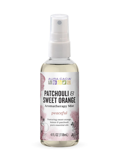 Aura Cacia Peaceful Patchouli & Sweet Orange Room & Body Mist — 4 oz