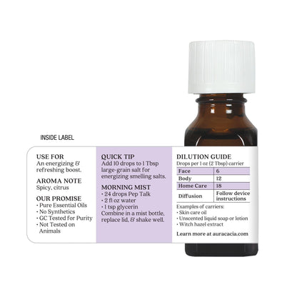 Aura Cacia Essential Solutions Pep Talk Oil Blend – 0.5 fl oz