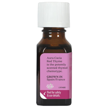 Aura Cacia Red Thyme Essential Oil – GC/MS Tested for Purity – 15ml (0.5 fl oz)