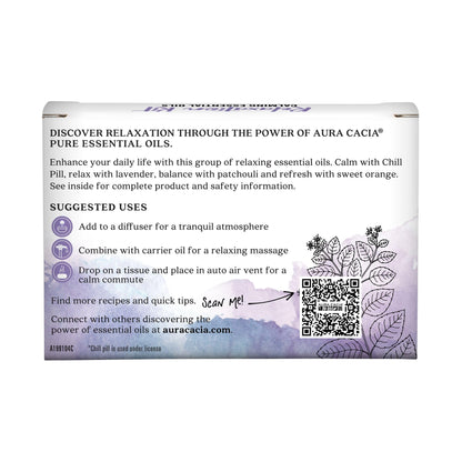Aura Cacia Essential Oil Relaxation Kit, 4-Pack: Lavender, Patchouli, Sweet Orange, Chamomile, Sweet Basil & Learning Guide