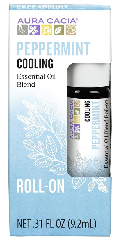 Aura Cacia Roll-On Peppermint Essential Oil Blend – 0.31 oz