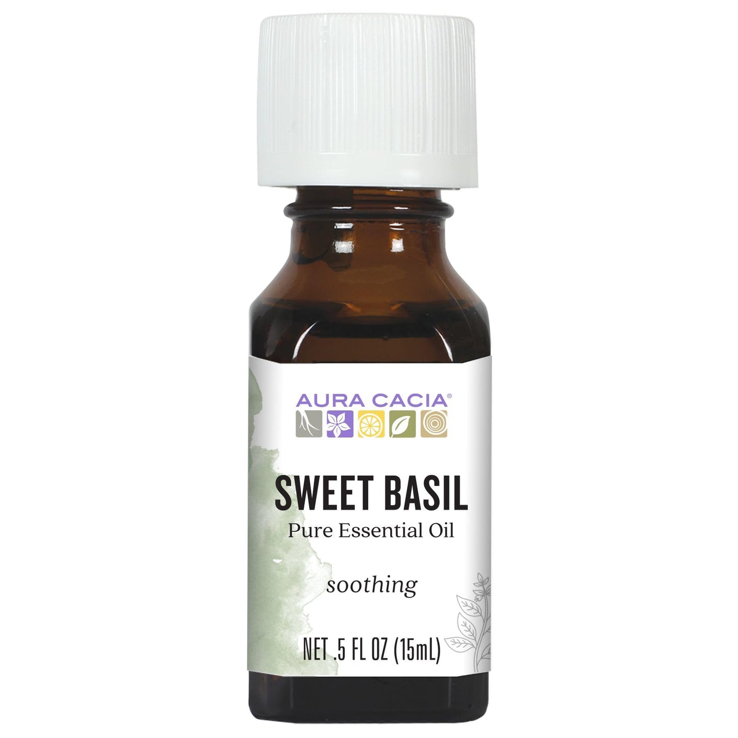 Aura Cacia Sweet Basil Essential Oil - 100% Pure Ocimum Basilicum, 0.5 fl oz
