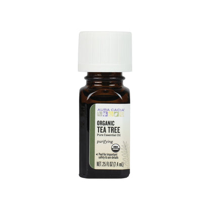 Aura Cacia Certified Organic Tea Tree Essential Oil, 0.25 oz (Pack of 24)