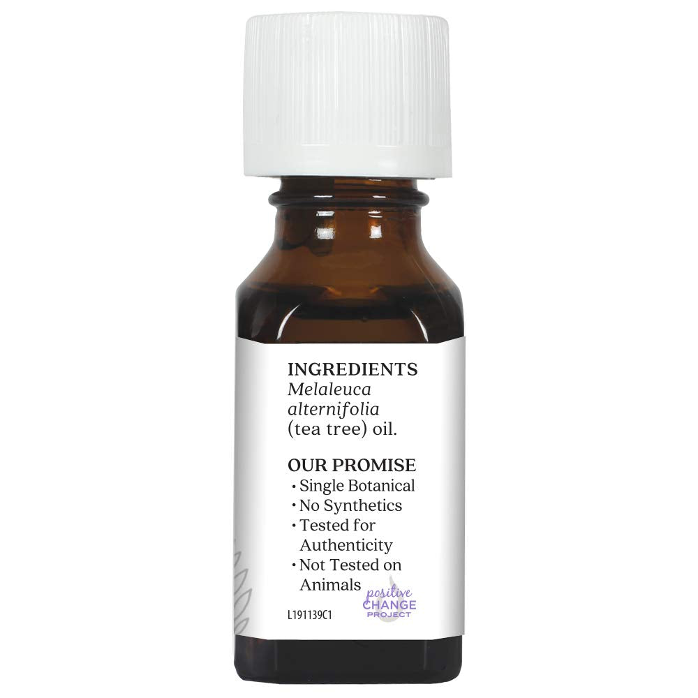 Aura Cacia 100% Pure Tea Tree Essential Oil – 15 ml (0.5 fl oz) | GC/MS Tested for Purity | Melaleuca alternifolia