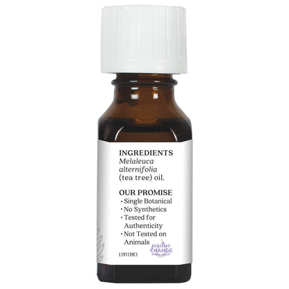 Aura Cacia 100% Pure Tea Tree Essential Oil – 15 ml (0.5 fl oz) | GC/MS Tested for Purity | Melaleuca alternifolia