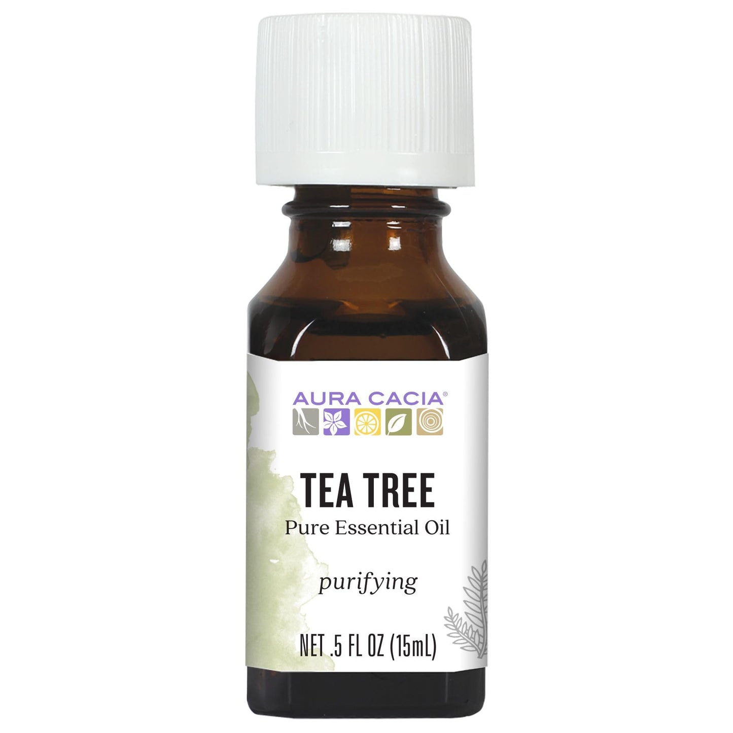Aura Cacia 100% Pure Tea Tree Essential Oil – 15 ml (0.5 fl oz) | GC/MS Tested for Purity | Melaleuca alternifolia