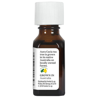 Aura Cacia 100% Pure Tea Tree Essential Oil – 15 ml (0.5 fl oz) | GC/MS Tested for Purity | Melaleuca alternifolia