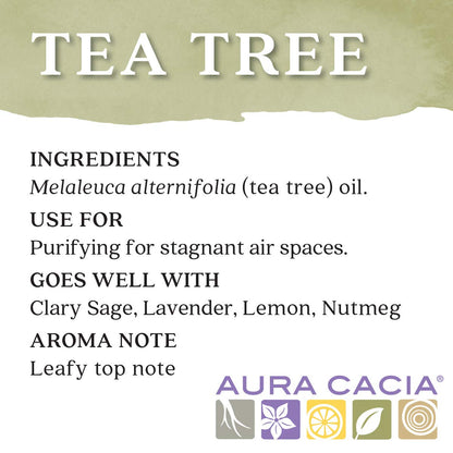 Aura Cacia Tea Tree Essential Oil – 100% Pure Therapeutic Grade, 15 ml