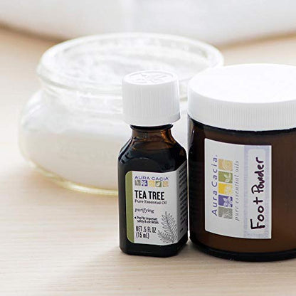 Aura Cacia 100% Pure Tea Tree Essential Oil – 15 ml (0.5 fl oz) | GC/MS Tested for Purity | Melaleuca alternifolia